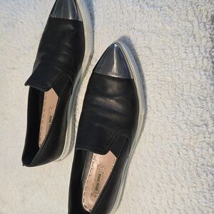 Miu Miu silver toe cap slip on leather sneakers Sz 40